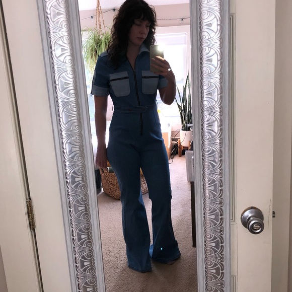 Ramble On Denim Zip Jumpsuit from The Hippie Shake. - Picture 5 of 6